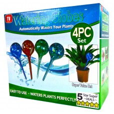 Aqua Plant Watering Globes - Automatic Self Watering Plant Glass Ball Bulbs - Indoor Outdoor Use - Perfect Potted Houseplants - Or While Out On Vacation - 2pc Red & Blue Large - As Seen TV   